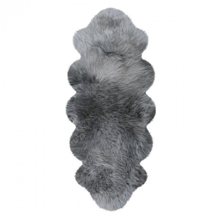 1 1/2 Fach Australisches Premium Lammfell 175x63 cm grau