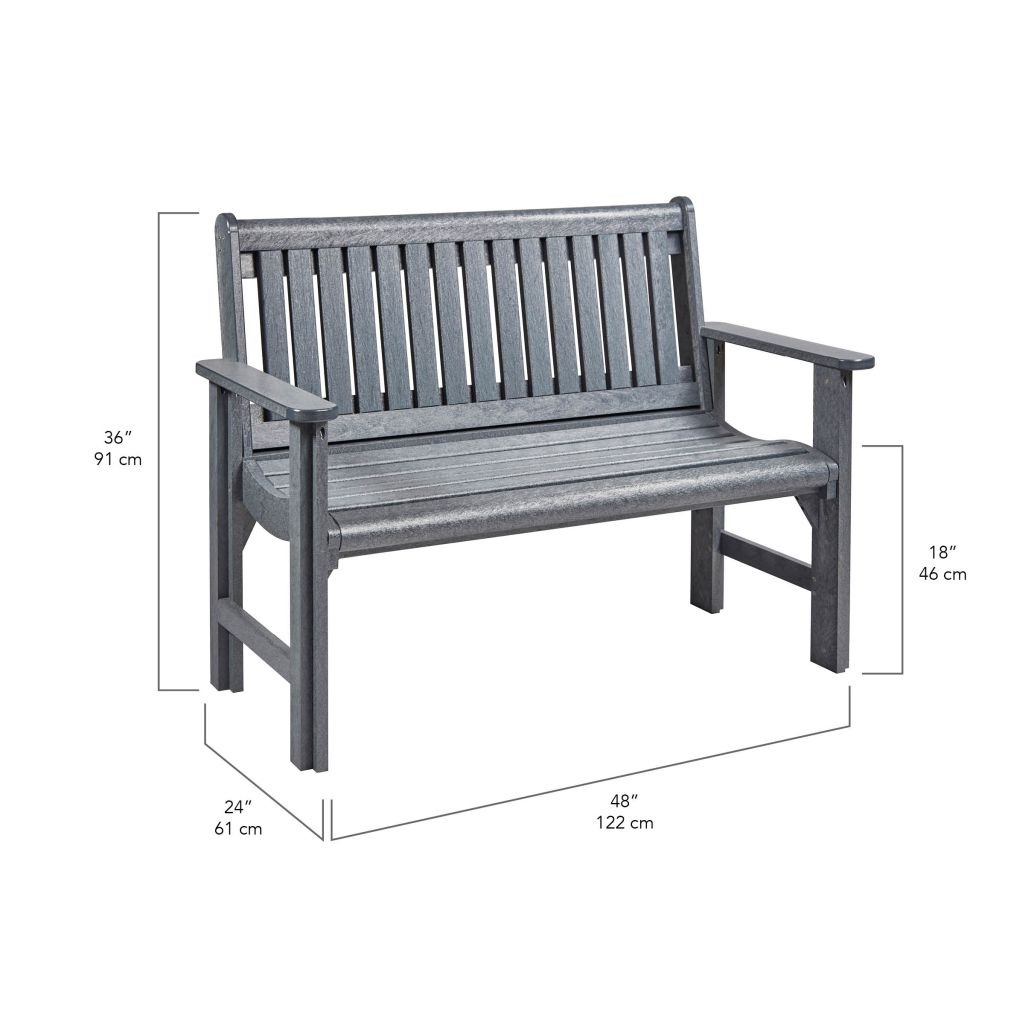 B01 Heritage Bench 4' – Gartenbank aus Recyclingkunststoff 122 cm breit black