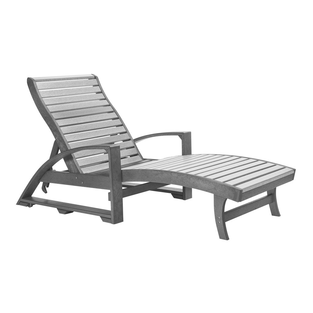 Chaise Lounge L38 mit verdeckten Rollen – Sonnenliege aus Recyclingkunststoff slate-lightgrey