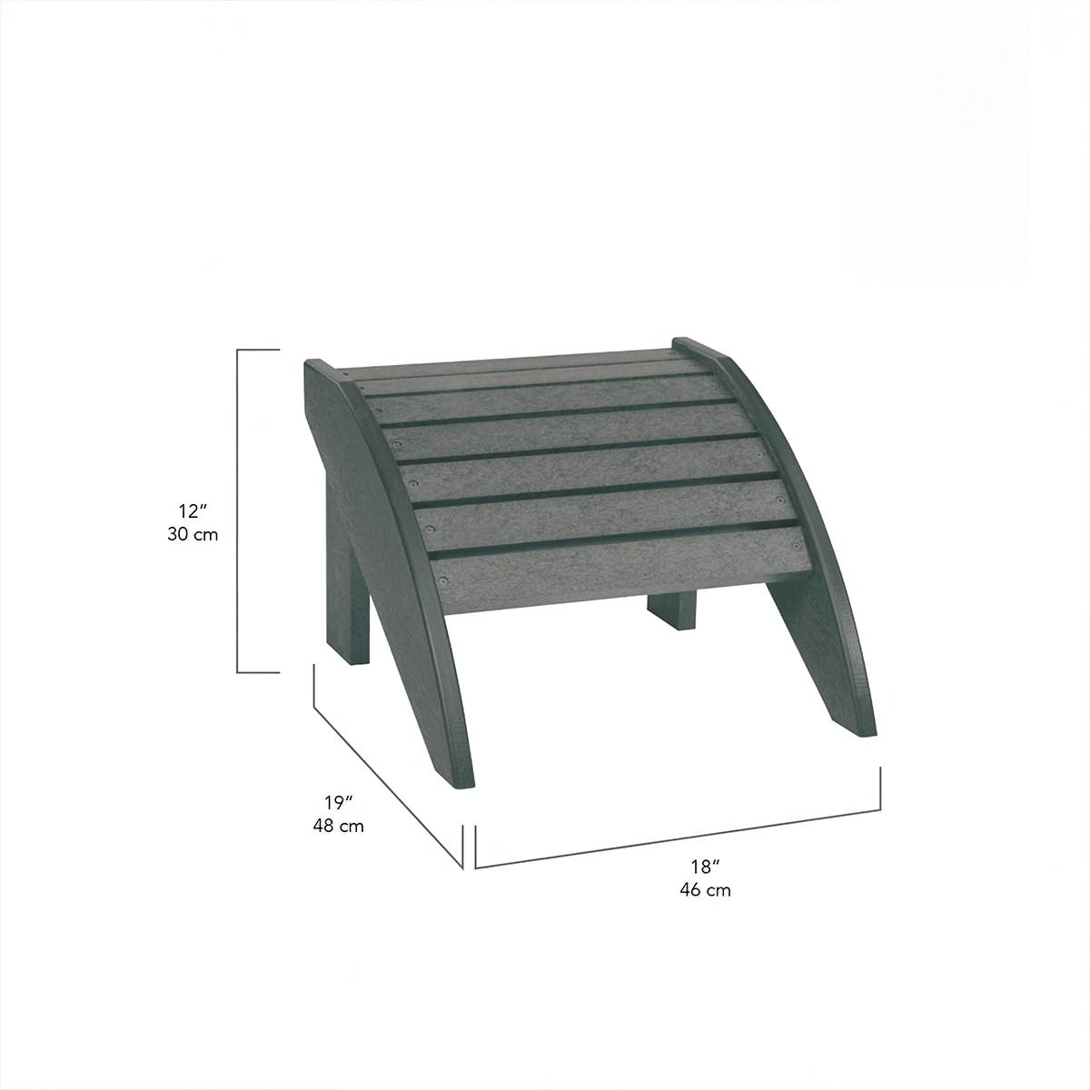 F01 Adirondack Fußhocker (Footstool) slategrey – Der klassische Hocker für Ihren Adirondack