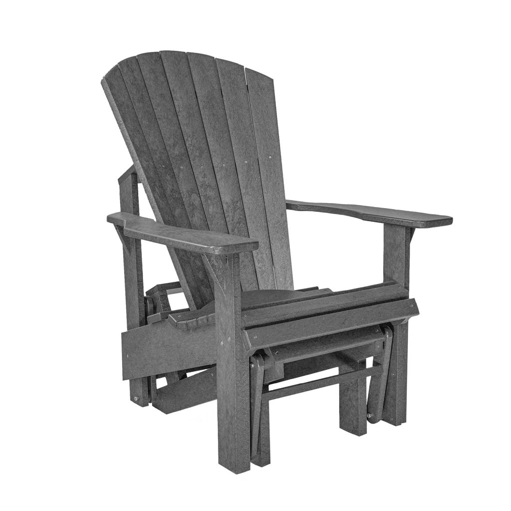 Adirondack Single Glider G01 - slategrey aus hochwertigem Kunststoff Designer Schaukelstuhl Original aus Kanada