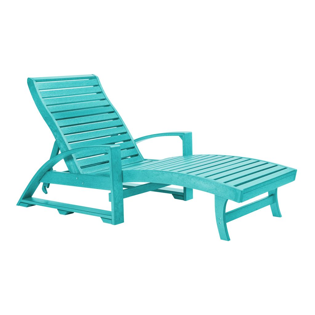 Chaise Lounge L38 mit verdeckten Rollen – Sonnenliege aus Recyclingkunststoff türkis