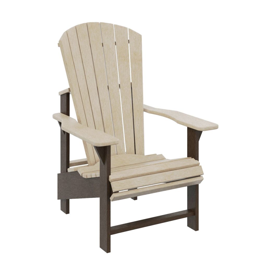 C03 Upright Adirondack (Chair) choco-beige aus hochwertigem Kunststoff Designer Gartenstuhl Original aus Kanada