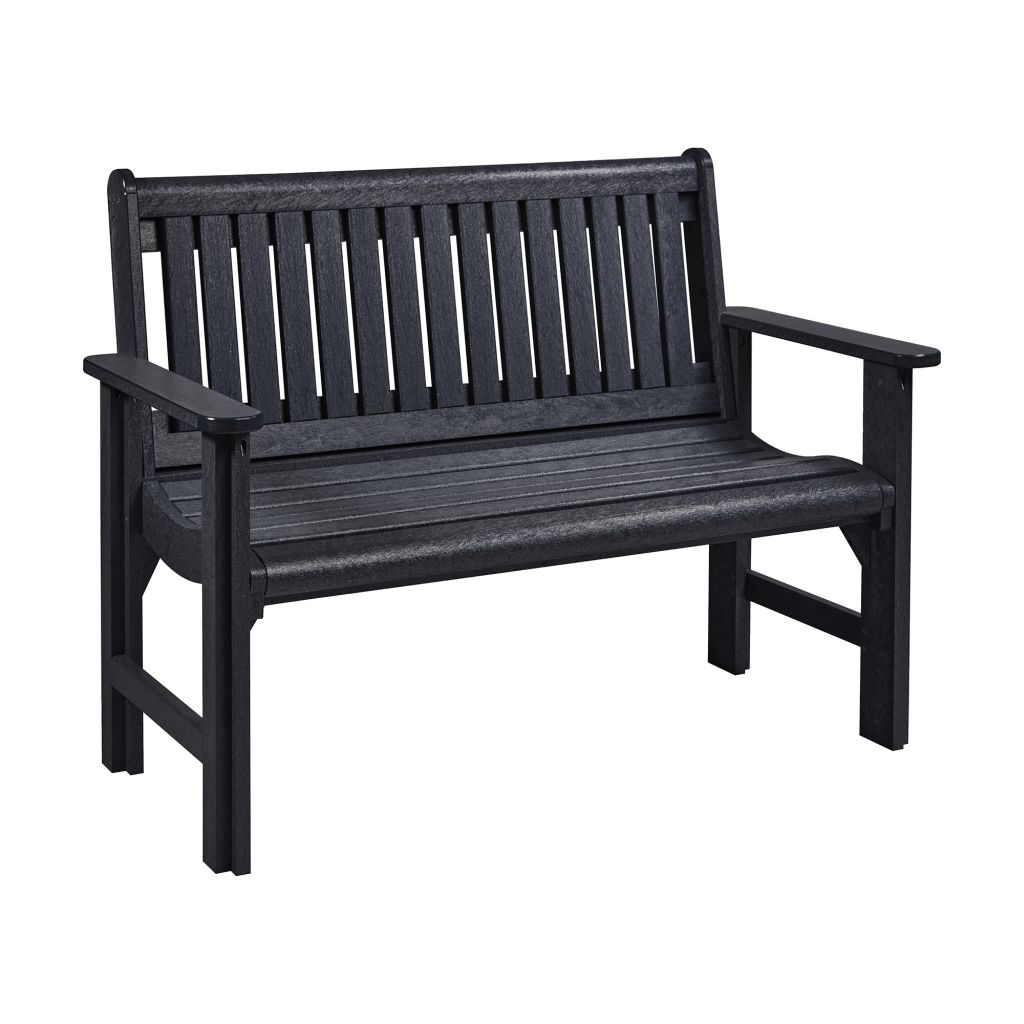 B01 Heritage Bench 4' – Gartenbank aus Recyclingkunststoff 122 cm breit black
