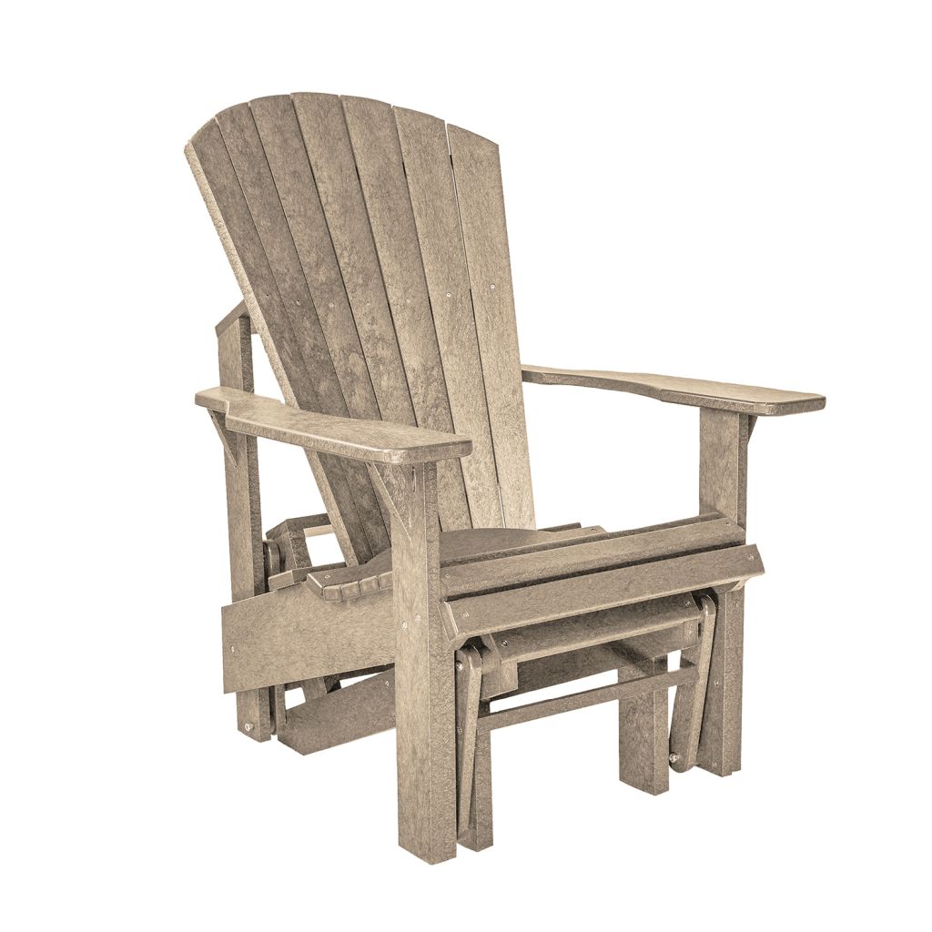 Adirondack Single Glider G01 - beige aus hochwertigem Kunststoff Designer Schaukelstuhl Original aus Kanada
