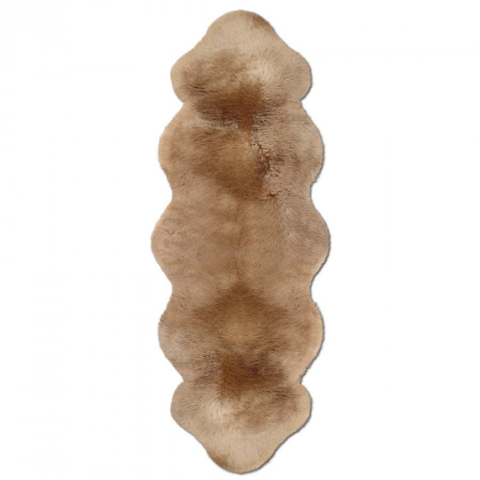 1 1/2 Fach Australisches Premium Lammfell 175x63 cm camel